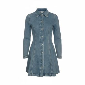 & Other Stories Button Front Denim Mini Dress – 100% Cotton – Size 6